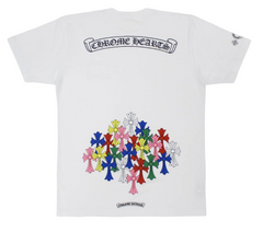 Chrome Hearts Multi-Color Cross Scroll White Tee