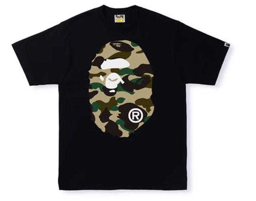 BAPE Yellow 1st Camo Big Ape Head Tee