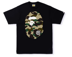BAPE Yellow 1st Camo Big Ape Head Tee