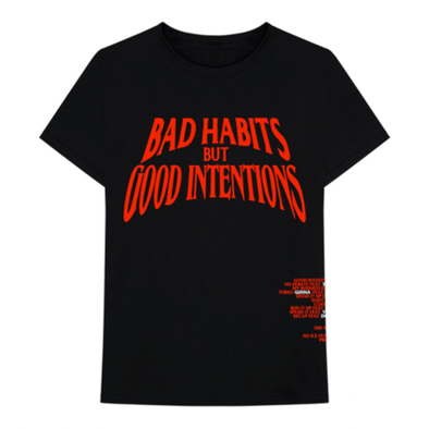 Vlone x Nav "Good Intentions Bad Habits" Black Tee