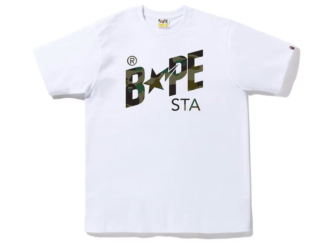 BAPE 1st Camo Bape Sta Logo White Tee (FW22)