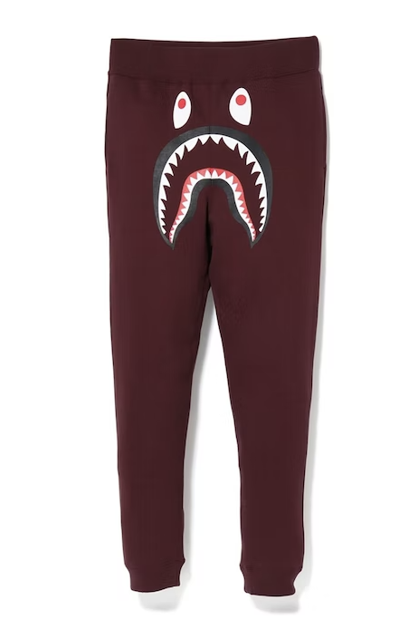 BAPE Burgundy Shark Slim Sweatpants