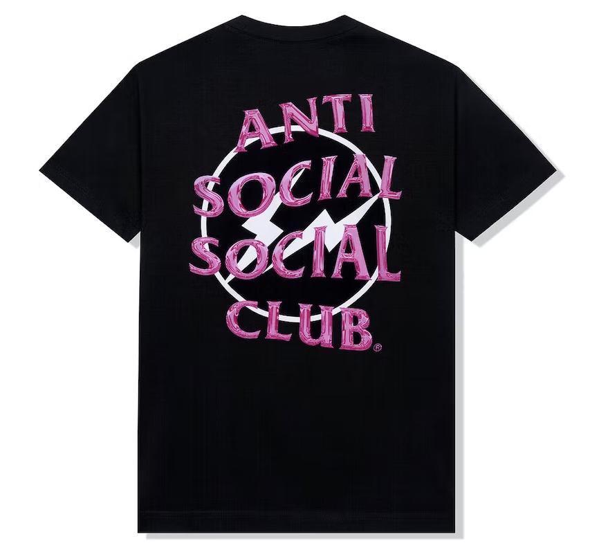 Anti Social Social Club "Precious Petals Pink" Black Tee