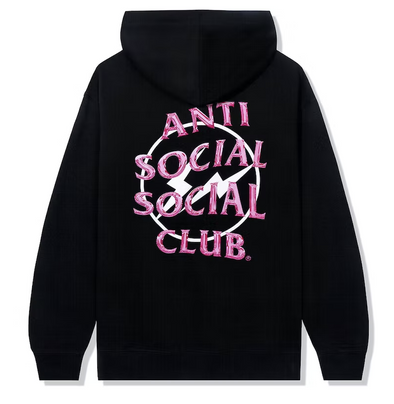 Anti Social Social Club X Fragment "Precious Petals Pink" Black Hoodie