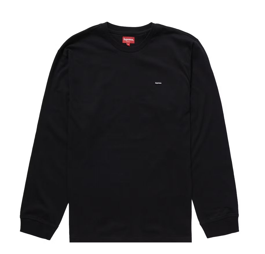 Supreme "Small Box L/S" Black Tee